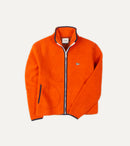 Orange Boucle Wool Zip Fleece Jacket