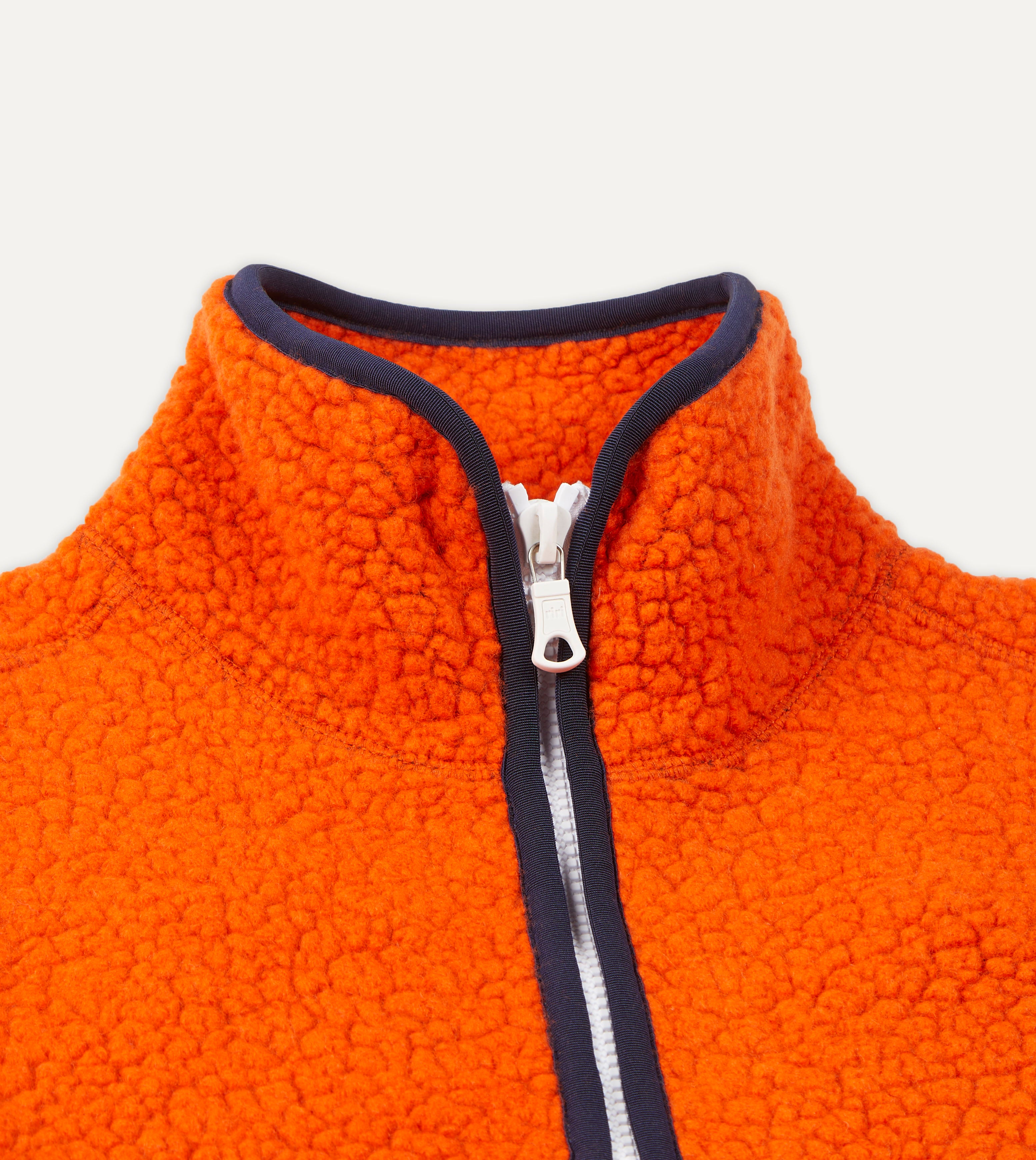 Orange Boucle Wool Zip Fleece Jacket – Drakes US