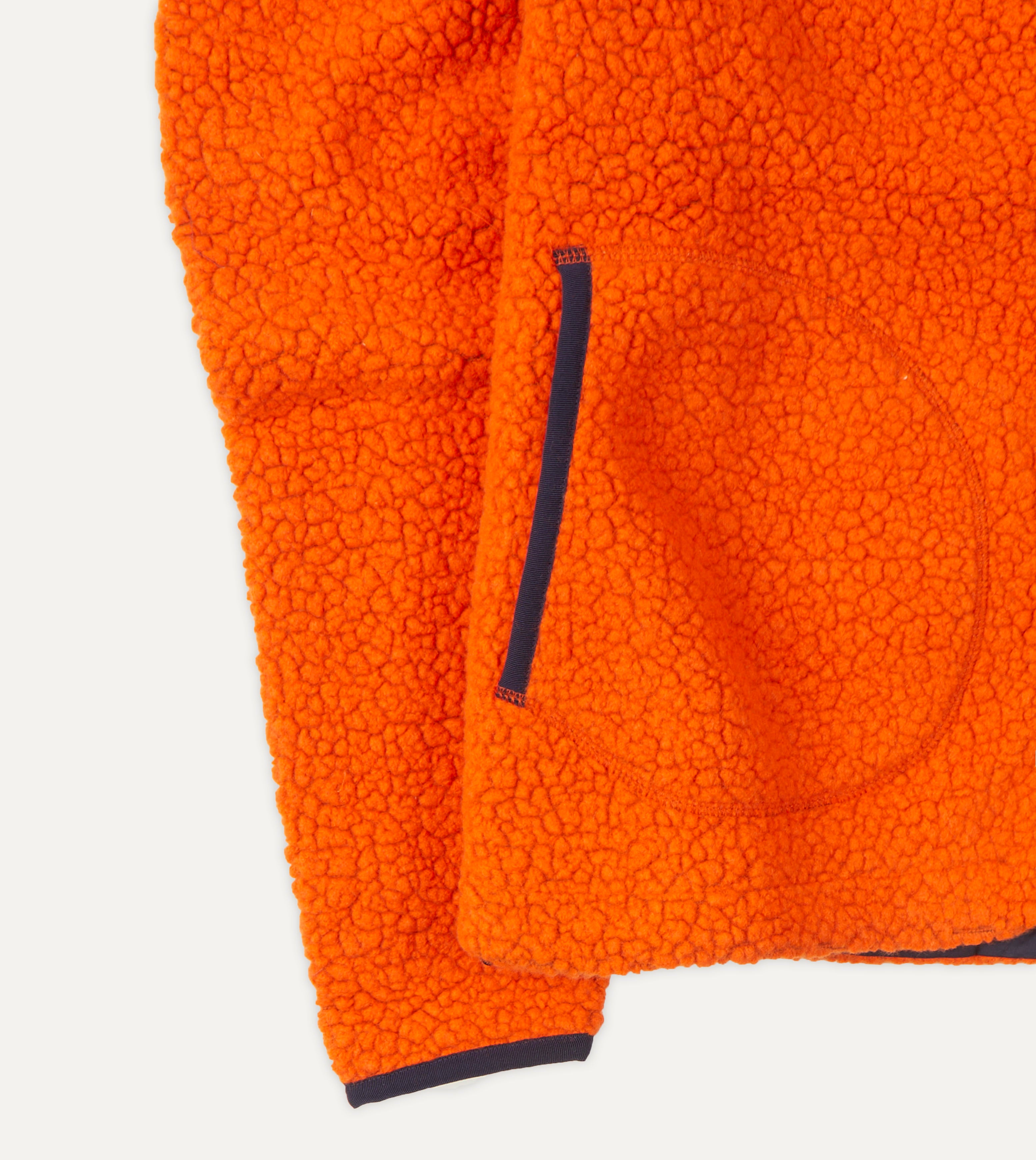 Orange Boucle Wool Zip Fleece Jacket – Drakes US