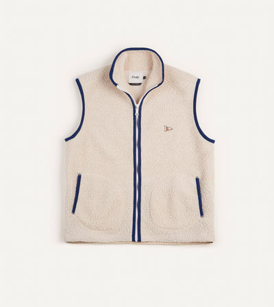 Ecru Boucle Wool Zip Fleece Vest – Drakes US