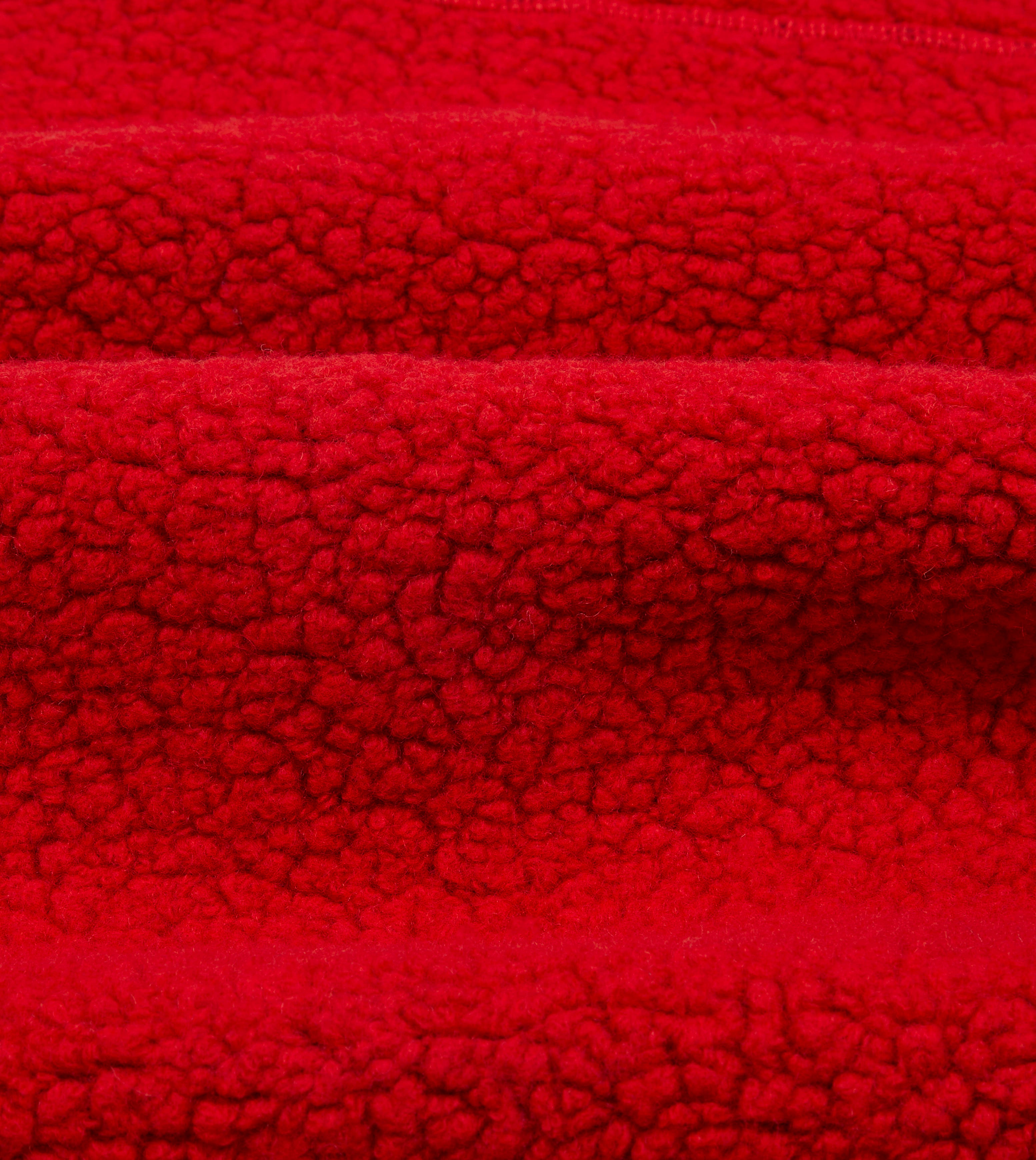 Red Boucle Wool Zip Fleece Vest