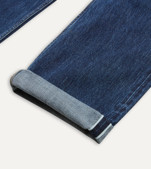 Stone Wash 14.2oz Japanese Selvedge Denim Five-Pocket Jeans – Drakes US