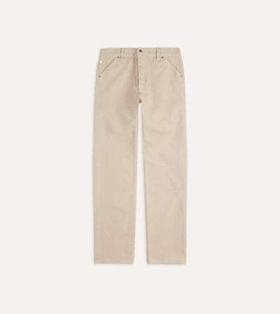 Ecru Lightweight Cotton Canvas Five-Pocket Jeans – Drakes US