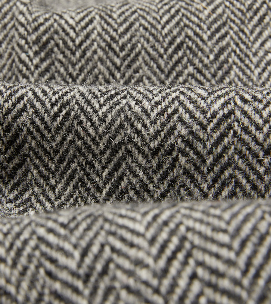 Grey Herringbone Harris Tweed One Pleat Games Trousers