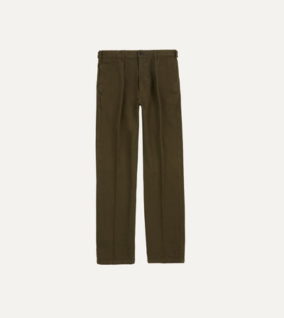 Original Duckheads Pleated Cotton Twill Trousers - Olive (51-9003) - Men's  Clothing, Traditional Natural shouldered clothing, preppy apparel