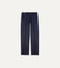 Navy Wool Flannel Flat Front Trousers