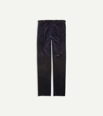 Single-pleat corduroy trousers