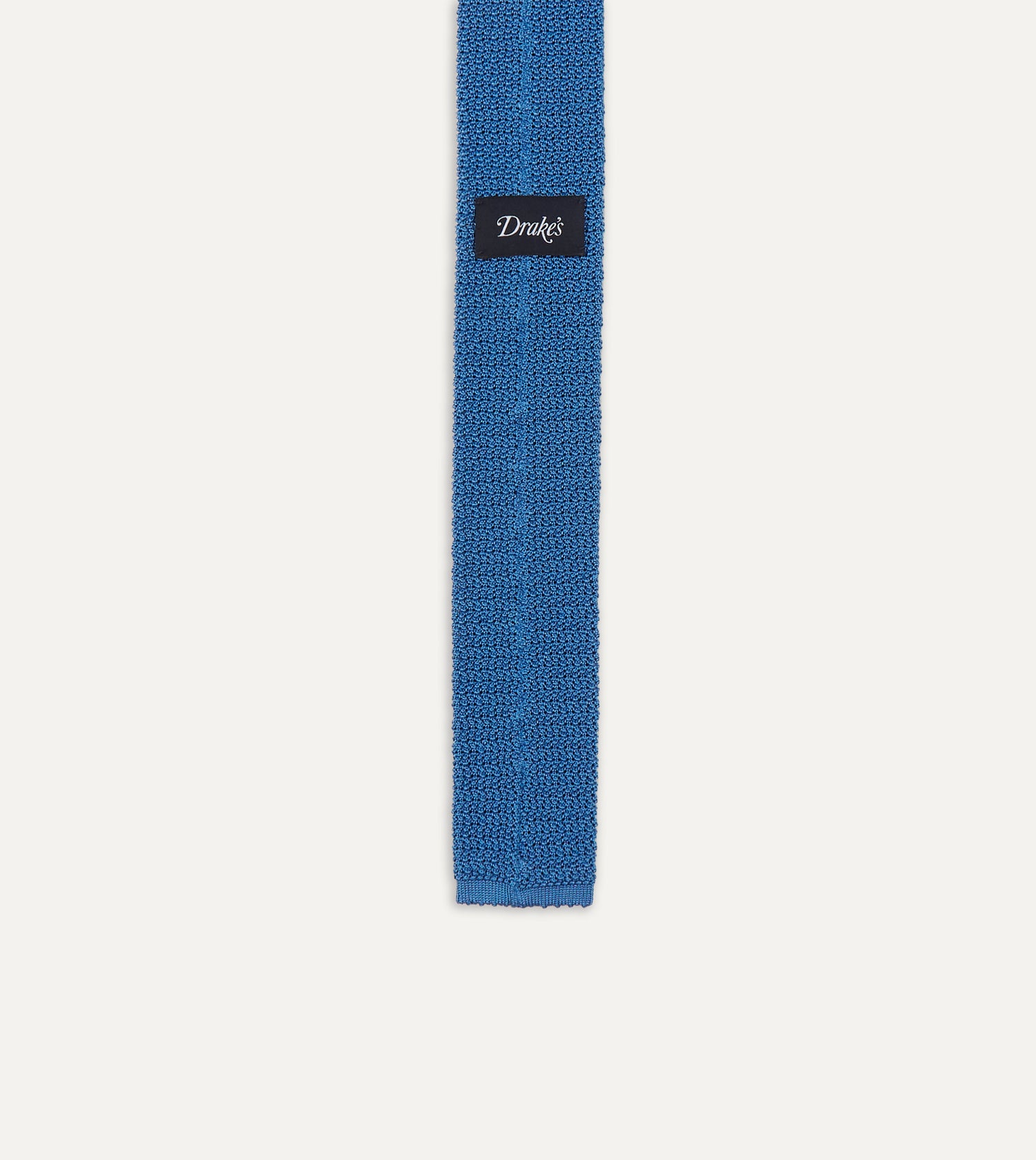 Light Blue Knitted Silk Solid Colour Tie